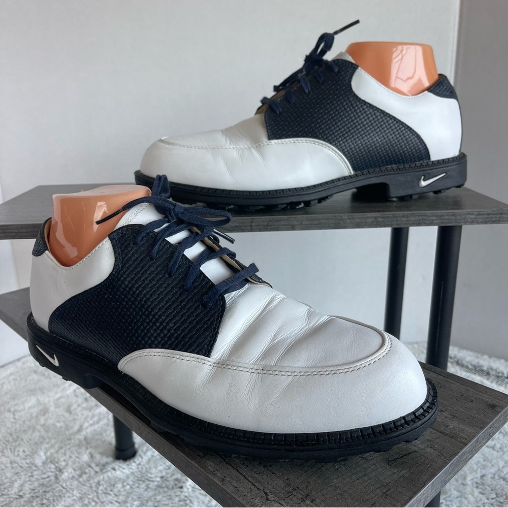 NIKE Air Bella Last Golf Shoes 010103 Leather Women’s Size 9.5 White blue